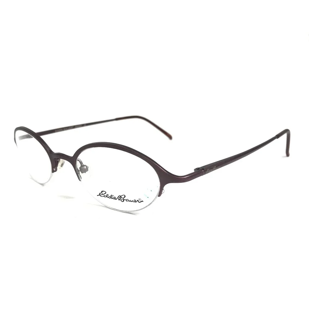 Eddie Bauer Eyeglasses Frames EMORY HKL Purple Round Half Rim 45-19-140